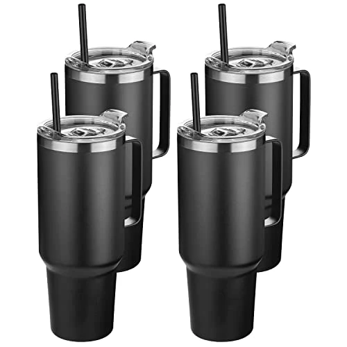 Superior 40 oz Stainless Steel Tumbler with Handle 4 Count Sustainable