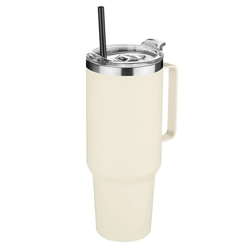 Elegant 40 oz Stainless Steel Tumbler with Handle Luxury