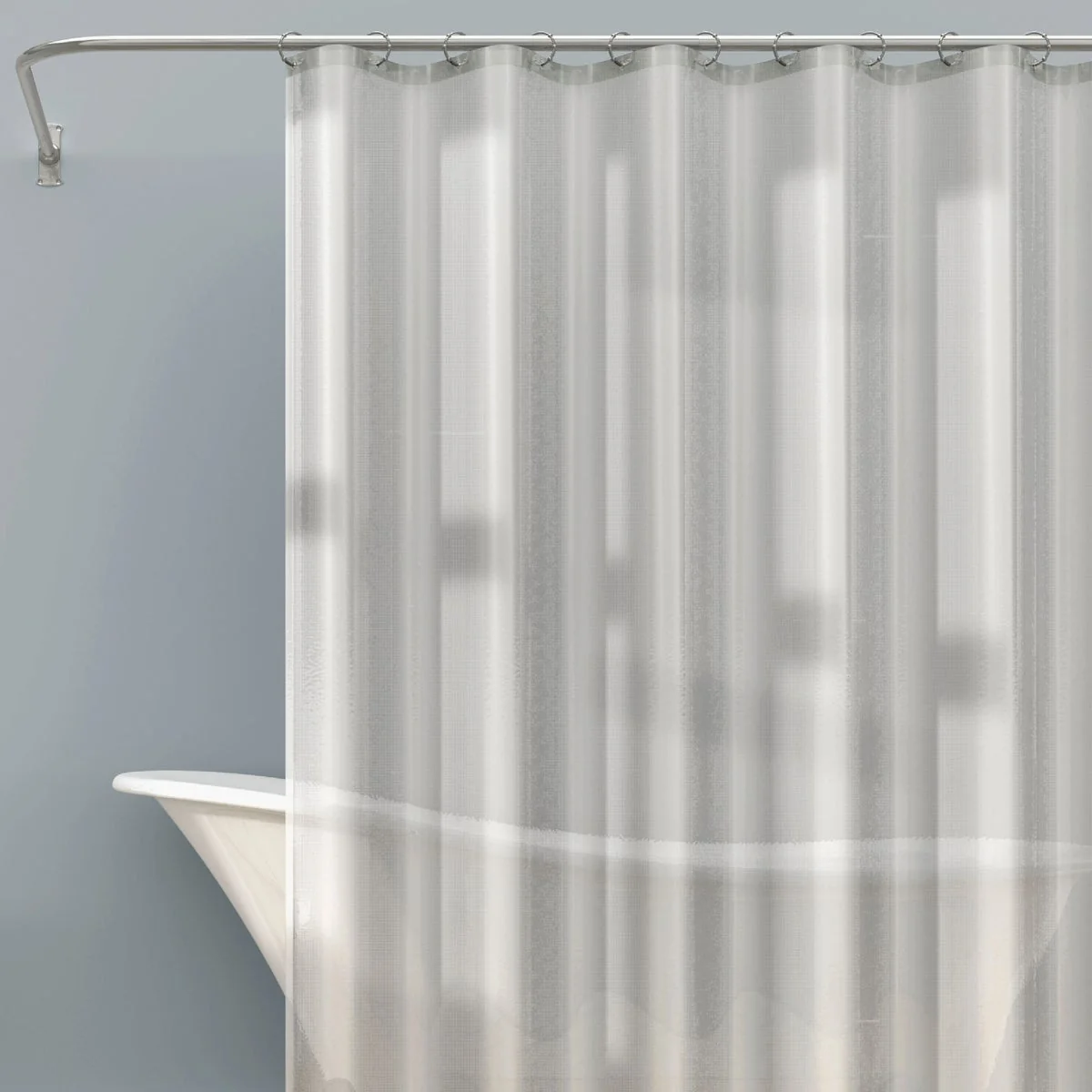 Secure Zenith Zenna Home 70 In. x 71 In. Frosty Heavyweight PEVA Shower Curtain Liner Premium