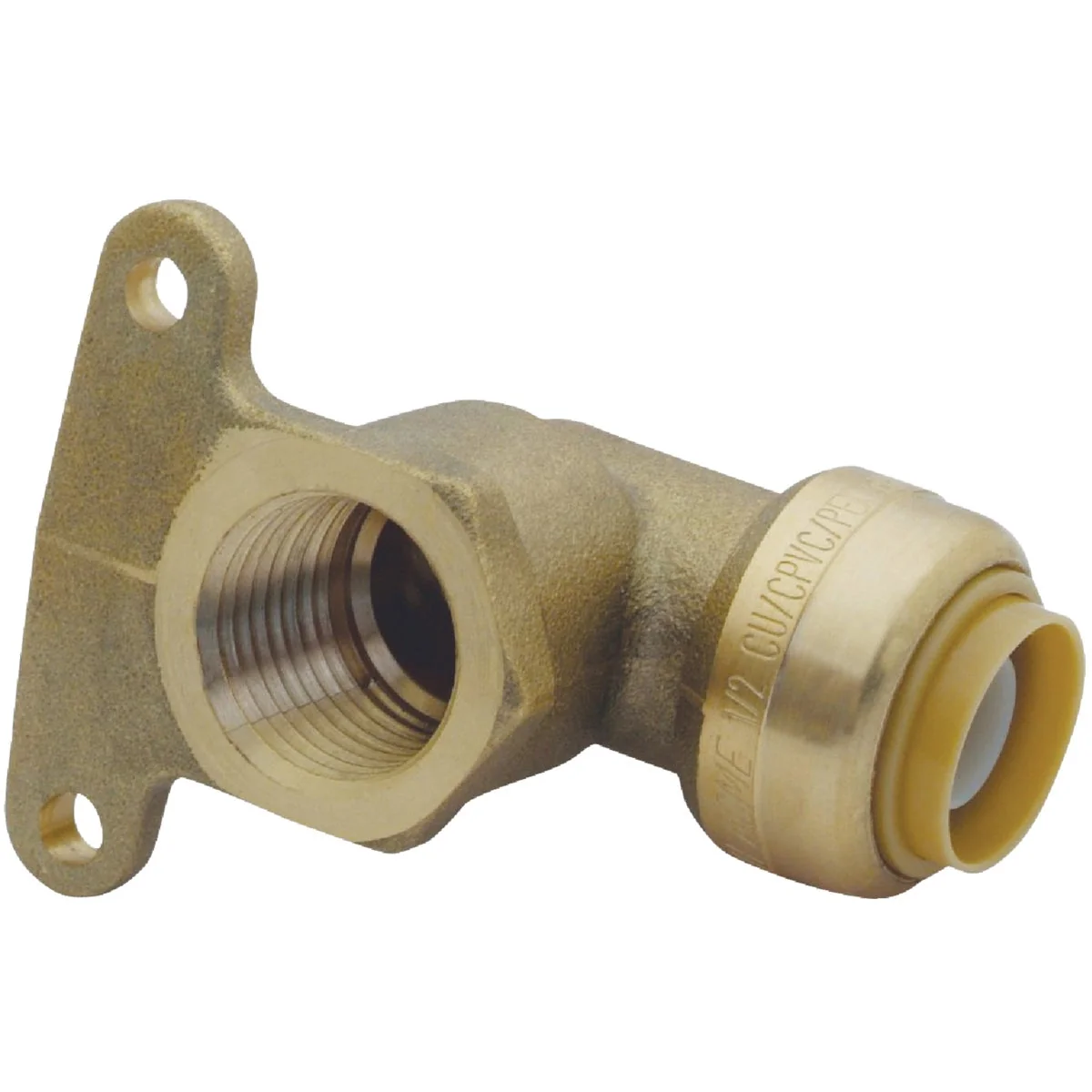 Versatile SharkBite 1 2 In. x 1 2 In. Push-to-Connect Hi-Ear Brass Elbow 1 4 Bend First-Class