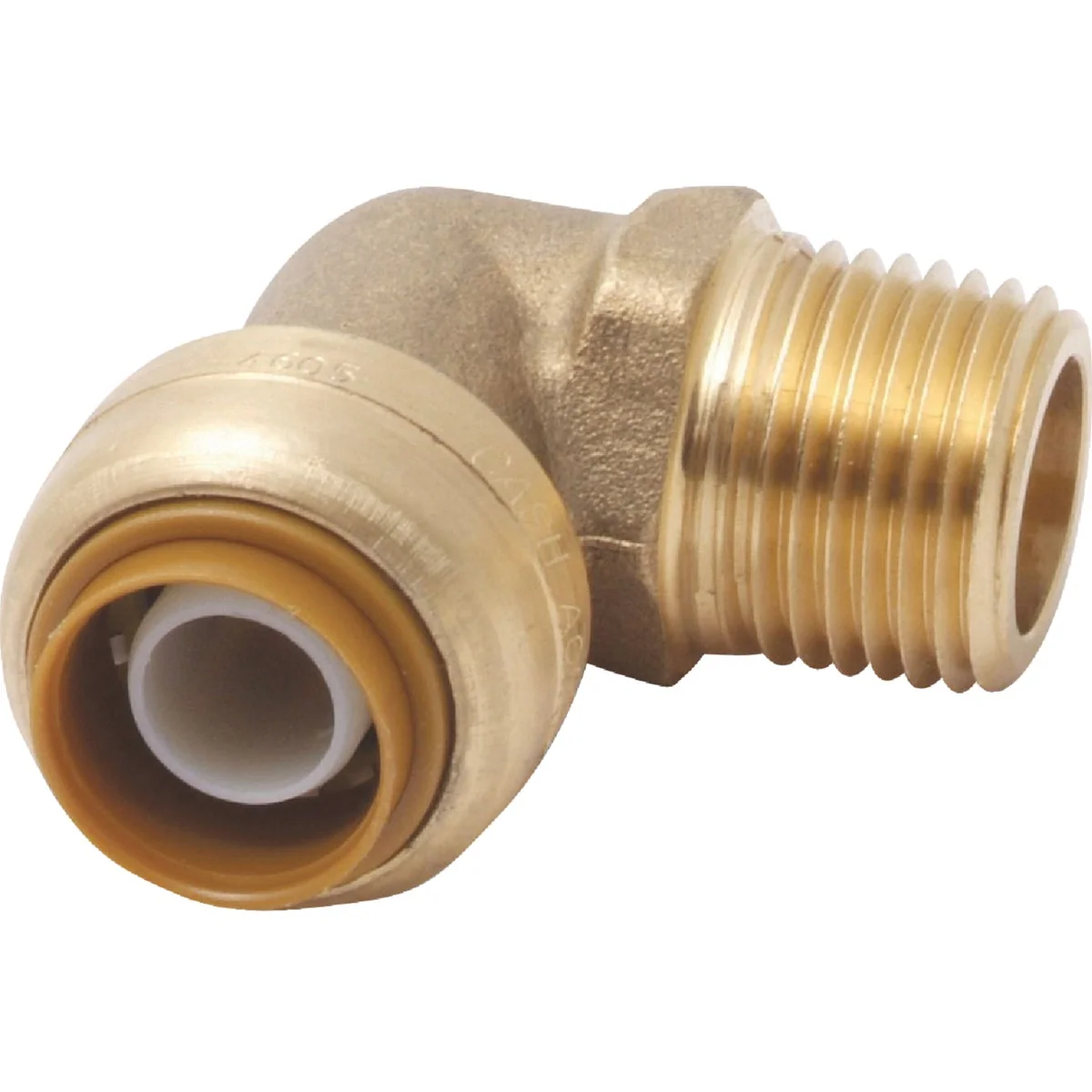 Fine SharkBite 1 2 In. x 1 2 In. Push-to-Connect MNPT Brass Elbow 1 4 Bend Artisan