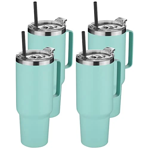 Fashionable 40 oz Stainless Steel Tumbler with Handle 4 Count Elite