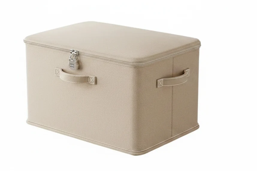 Solid Large Stackable Storage Box with Combination Lock and Handle Minimalist