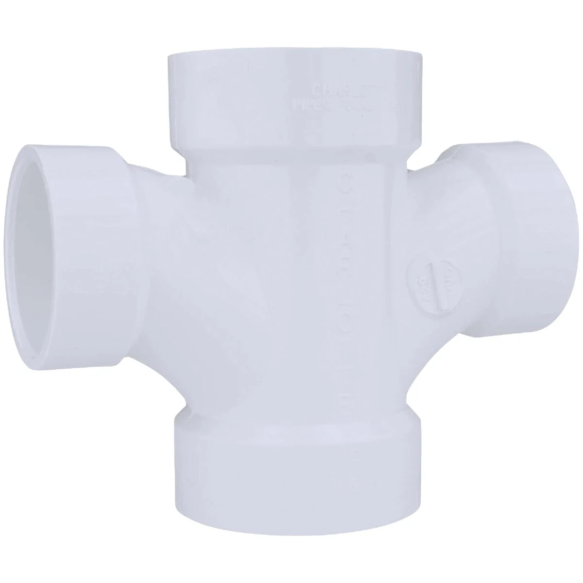 Superior Charlotte Pipe 2 In. X 1-1 2 In. Reducing Double Sanitary PVC Tee Original Design