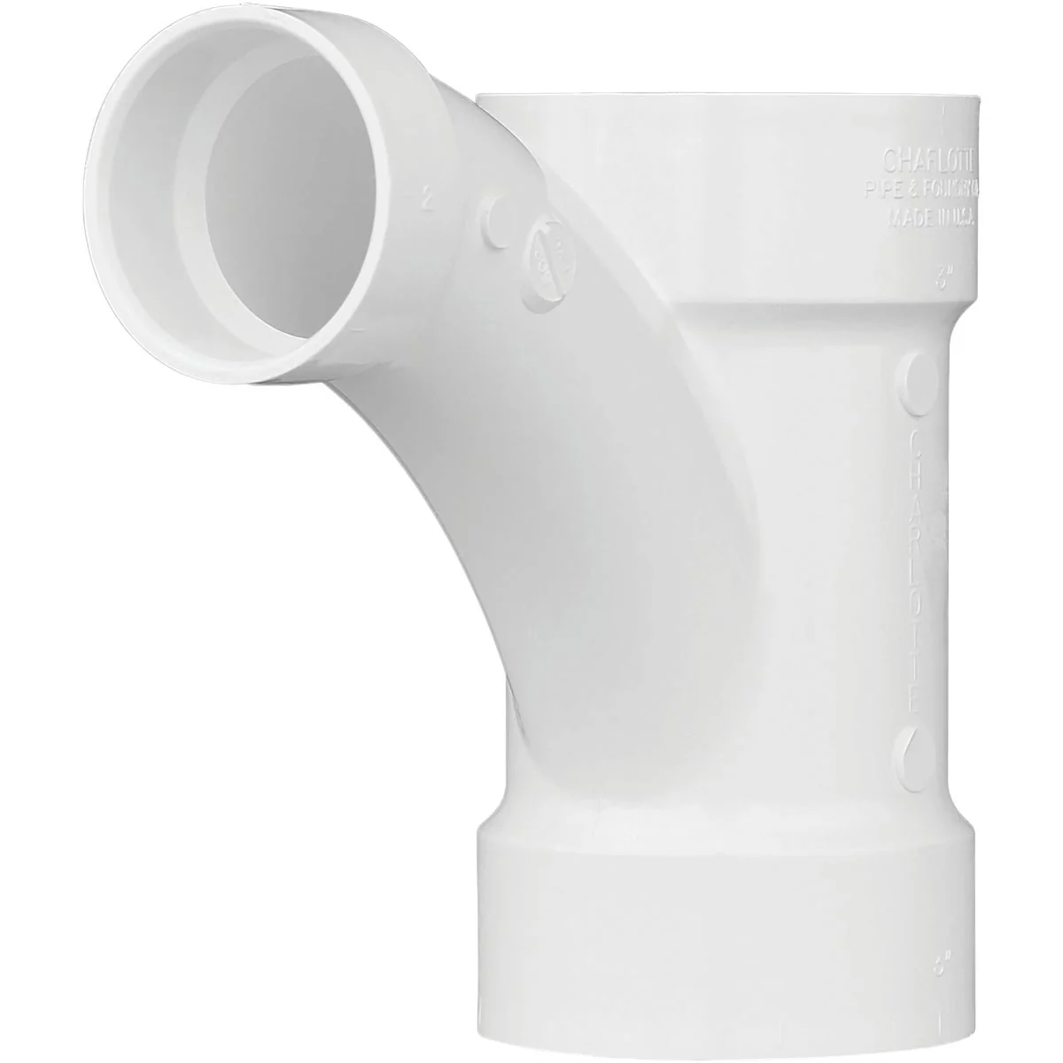 Original Charlotte Pipe 3 In. X 3 In. X 2 In. Reducing Tee-Wye PVC Tee Top-Quality
