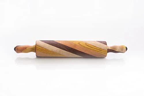 Stylish Amish Handmade Multi Wood Rolling Pin Genuine