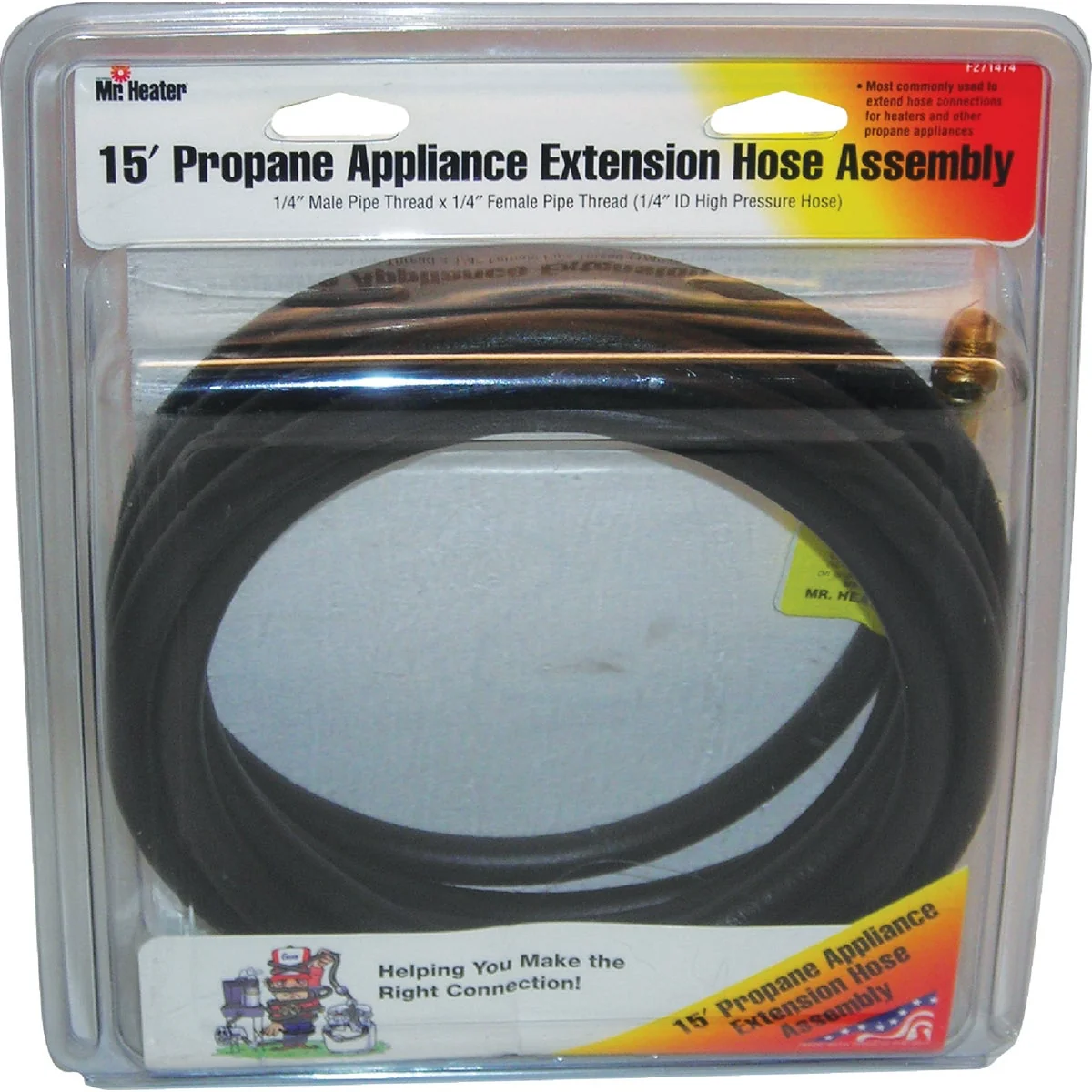 Smart MR. HEATER 15 Ft. x 3 8 In. MPT x 3 8 In. FPT LP Hose Assembly Traditional