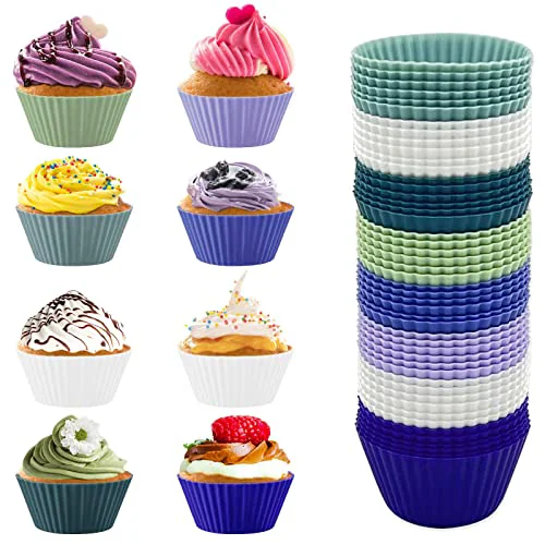 Next-Generation 48 Pack of Silicone Cupcake Liners 48 Count Carefully Designed