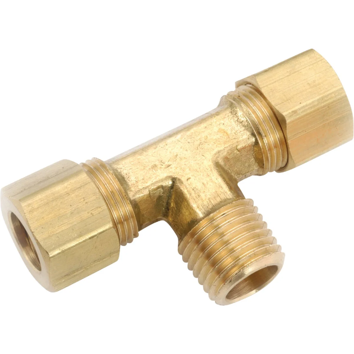 Modern Anderson Metals 1 4 In. C x 1 4 In. MPT Compression Brass Tee Natural