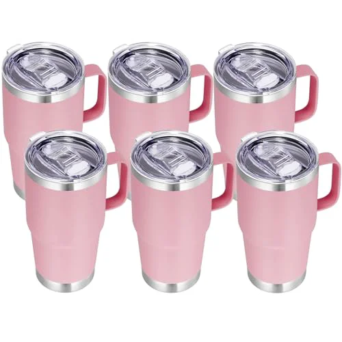 Elite 20 oz Tumbler with Handle Insulated Travel Mugs Set of 6 6 Count Effective