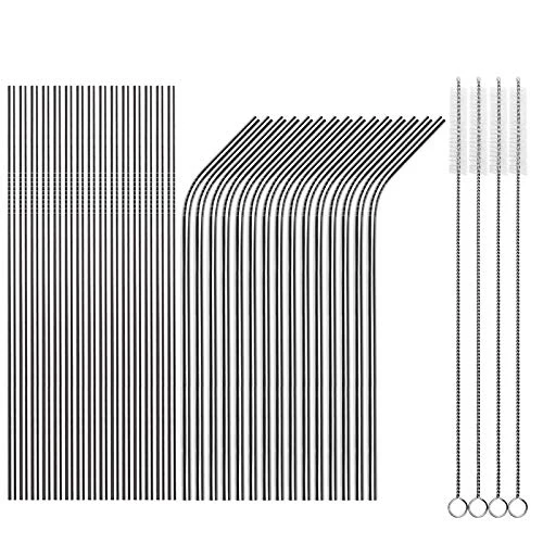 Top-Quality 30 PCS Straight Bent Stainless Steel Straws for Tumblers 30 Count Sophisticated