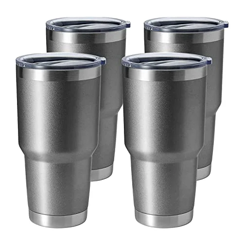Smooth 30oz Stainless Steel Tumbler 4 Count Crafted