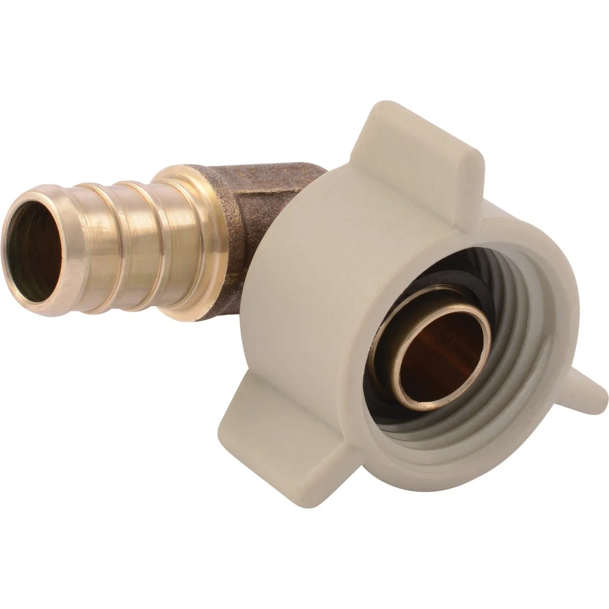 Sophisticated SharkBite 1 2 In. Barb x 1 2 In. FPT 90 Deg. Brass Swivel PEX Elbow 1 4 Bend Effective