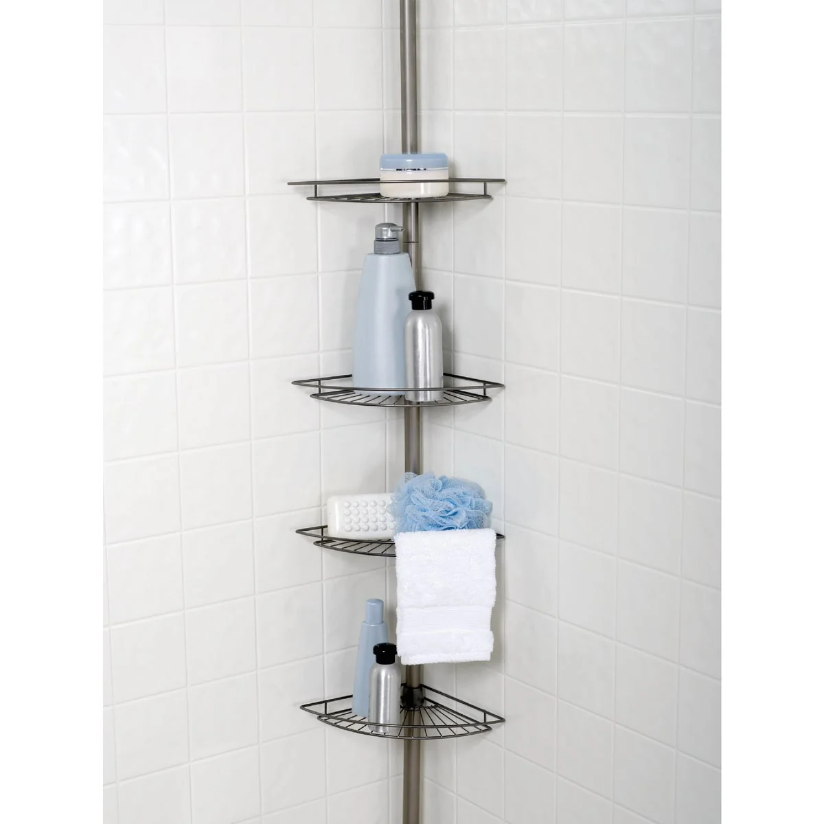 Exclusive Zenith Zenna Home Metal 12 In. x 97 In. Shower Caddy Relaxed