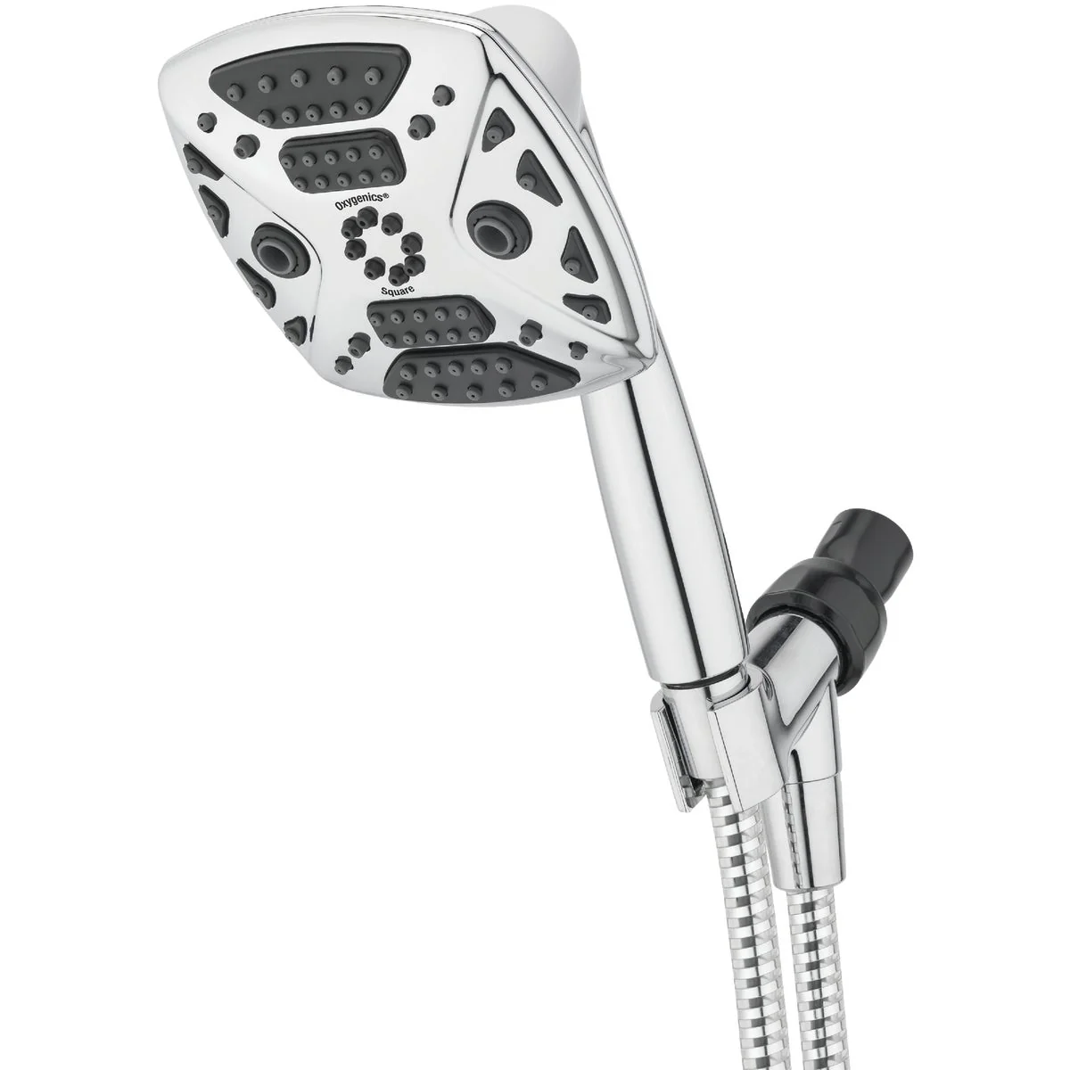 Effective Oxygenics 7-Spray 1.8 GPM Square Handheld Shower Chrome Durable