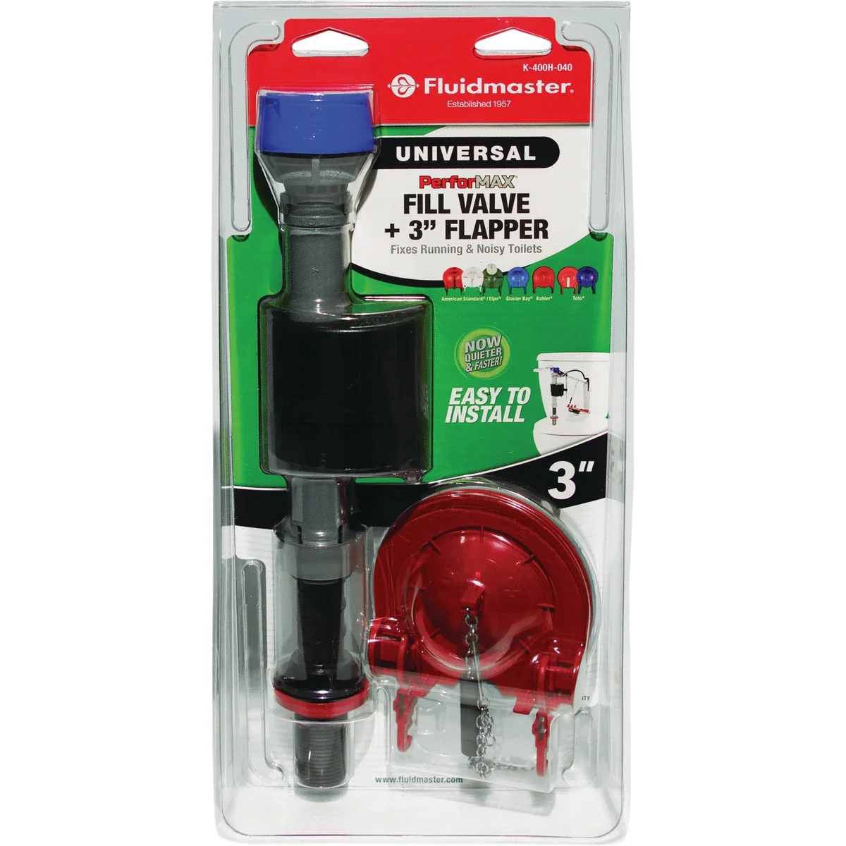 Next-Generation Fluidmaster PerforMAX Fill Valve 3 In. Flapper Kit High-Grade