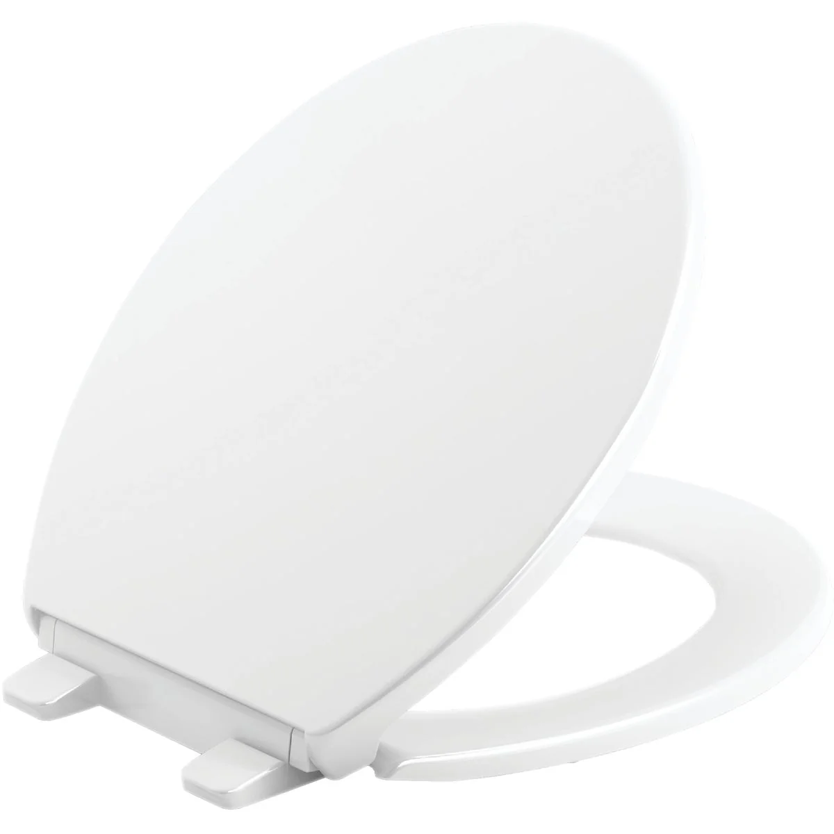 Outstanding Kohler Brevia Quiet-Close Round Closed Front White Toilet Seat with Grip-Tight Bumpers Breathable