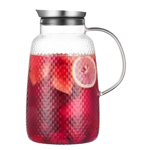 Superior Pineapple Series 78 Oz Borosilicate Glass Pitcher with Lid Specialty