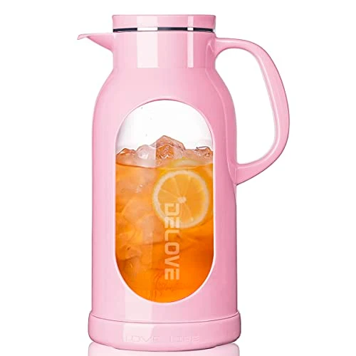 Clean 68 oz 2 Liter Glass Pitcher with Shatterproof Shell Minimalist