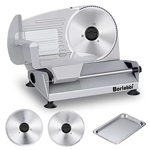 Enhanced Meat Slicer 200W Electric Food Slicer with 2 Removable 7.5 Blades Carefully Designed