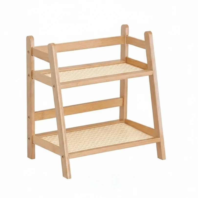 Stylish 2 Layer Bamboo Countertop Organizer and Multipurpose Storage Shelf Durable