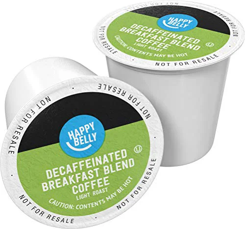 Superior Amazon Brand Happy Belly Decaf Light Roast Coffee Pods 100 Count Official