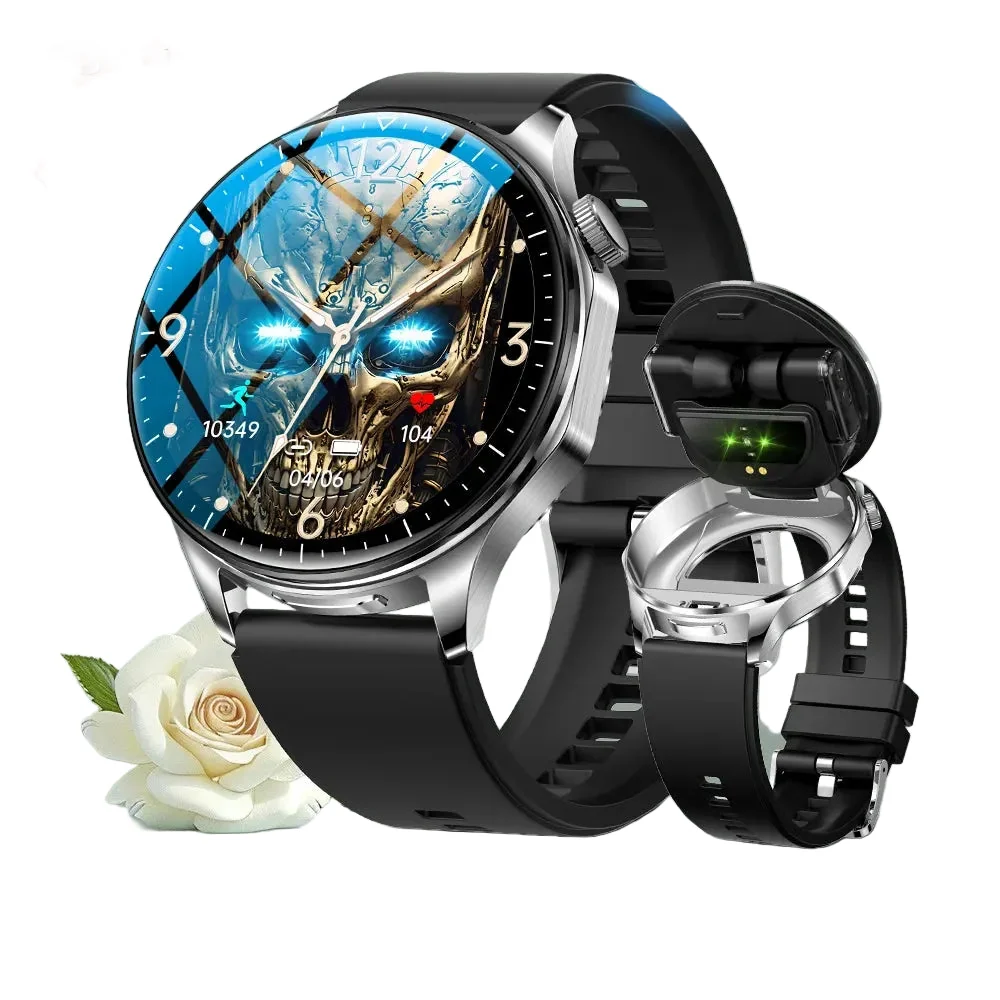 Smooth Two-in-One Smartwatch with Built-In Wireless TWS Earbuds 1.43 Inch Screen Premium