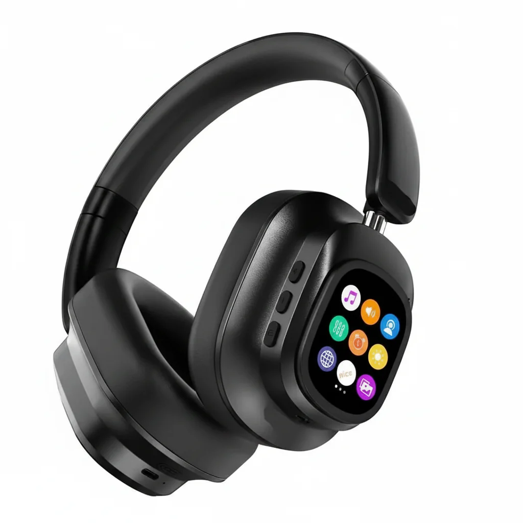 Advanced ANC Wireless Bluetooth Over Ear Headphones Touch Screen AI Classic
