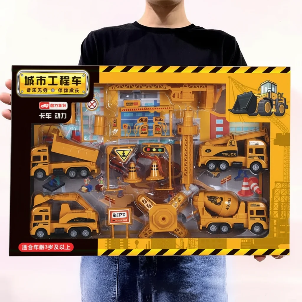 Long-Lasting Kids Mini Construction Vehicle Engineering Toy Truck Set 125-21 SetA Functional