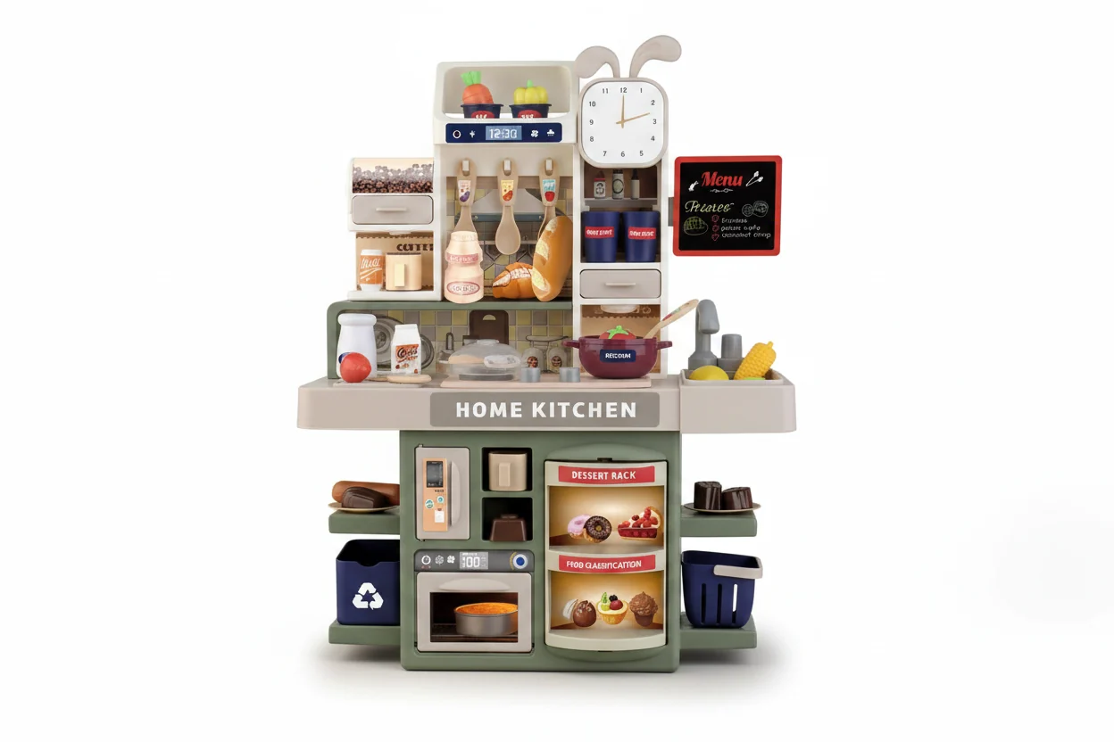 Outstanding Kids Simulation Kitchen Counter Light Spray Playset Toy Set Fine