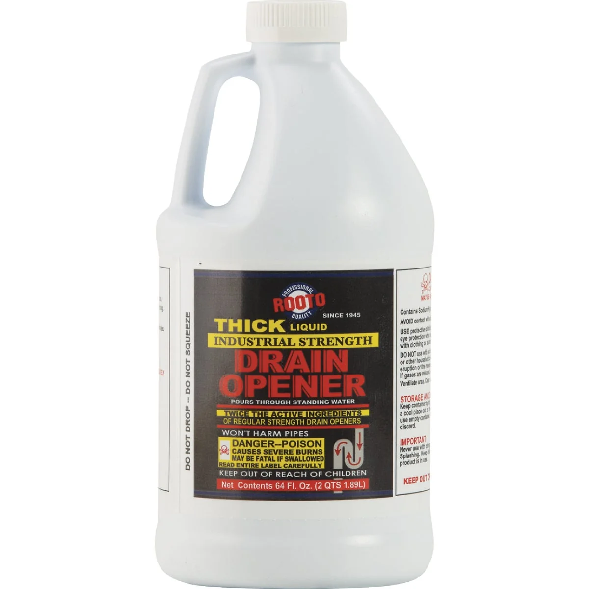 Long-Lasting Rooto 64 Oz. Industrial Strength Drain Opener Organic
