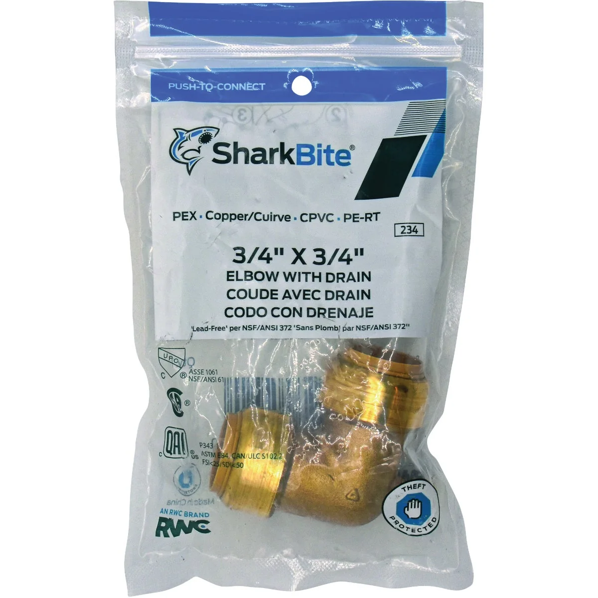 Outstanding SharkBite 3 4 In x 3 4 In. 90 Deg. Push-to-Connect Brass Elbow with Drain Comfortable