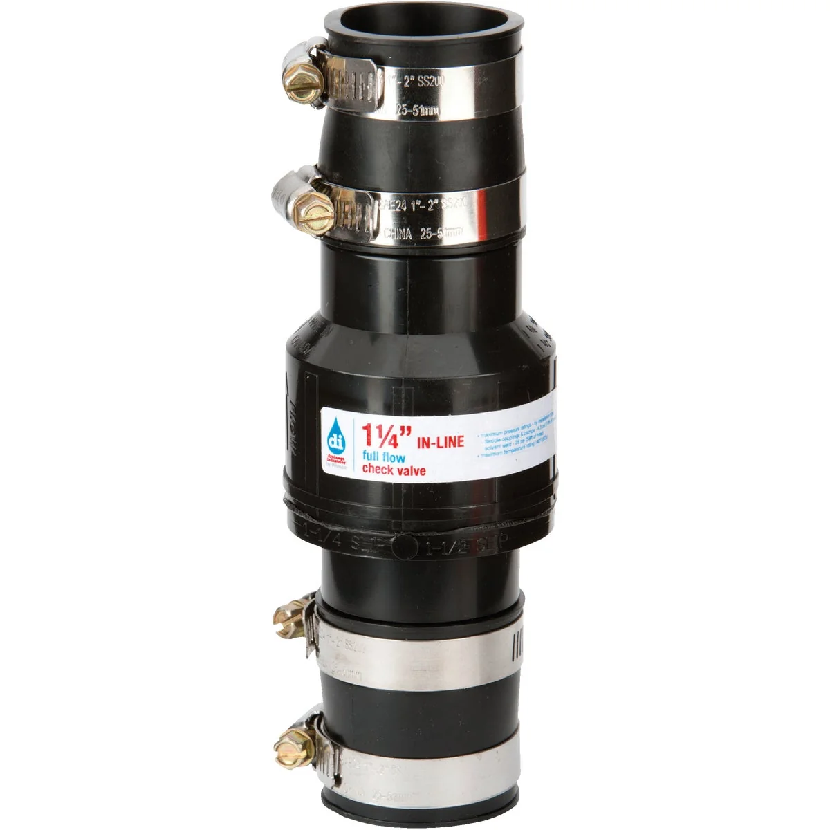 Next-Generation Drainage Industries 1-1 4 In. ABS Thermoplastic In-Line Sump Pump Check Valve Reusable