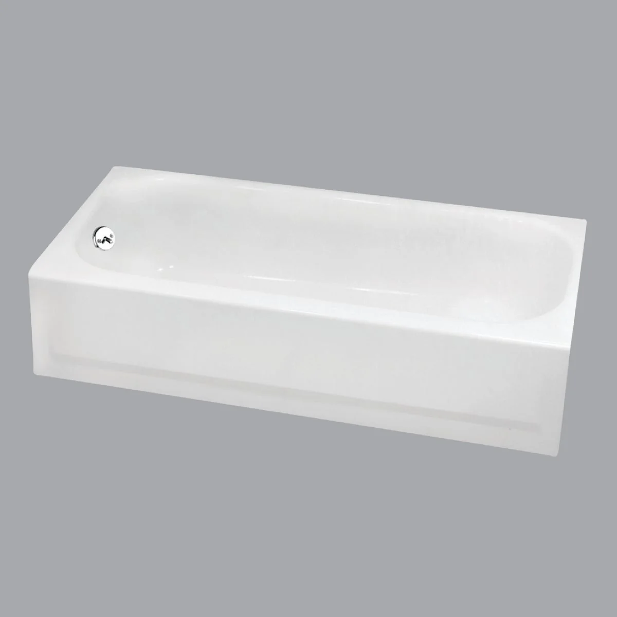 Optimized Briggs Pendant V 60 In. L x 30 In. W x 14-1 4 In. D Left Drain Bathtub in White Premium