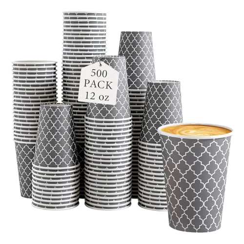 Minimalist Coffee Cups 12 oz 500 Pack 500 Count Detailed