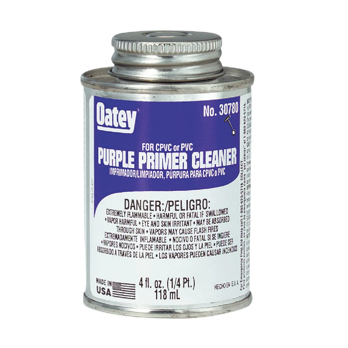 Dependable Oatey 4 Oz. Purple Pipe and Fitting Primer Cleaner for PVC CPVC Soft