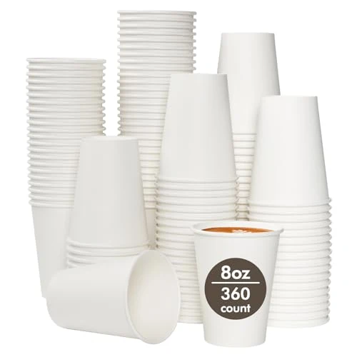 Casual 8 oz Paper Coffee Cups 360 Count Premium Material