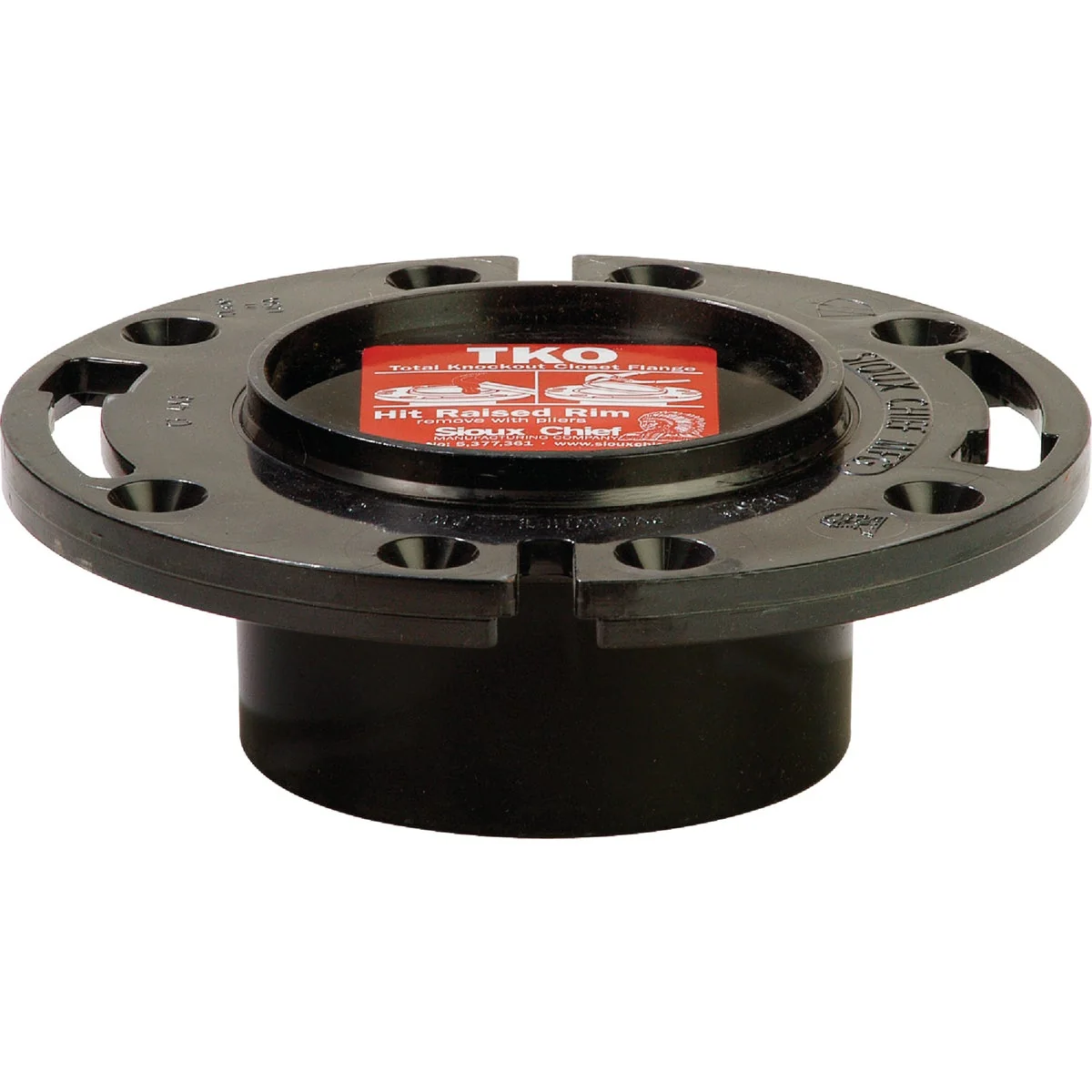 Trusted Sioux Chief Total Knockout 3 In. Hub Inside 4 In. ABS Toilet Flange w 1-Piece Plastic Ring Enhanced