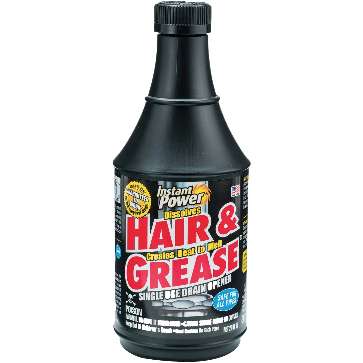 Fine Instant Power Hair Grease 20 Oz. Liquid Single Use Drain Opener Green