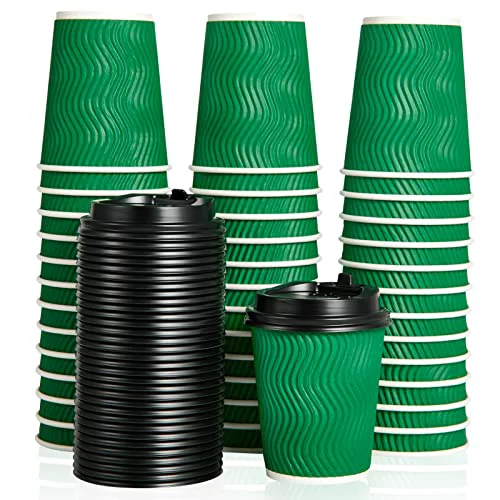 Exclusive 100 Count 8 oz Coffee Cups with Lids 99.99 Count Detailed