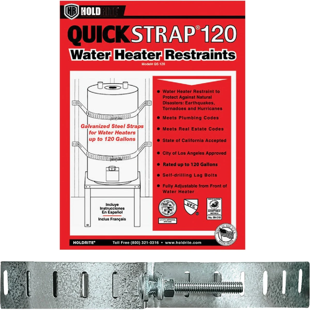 Healthy Quick Strap 120 Gallon Water Heater Restraining Strap Secure