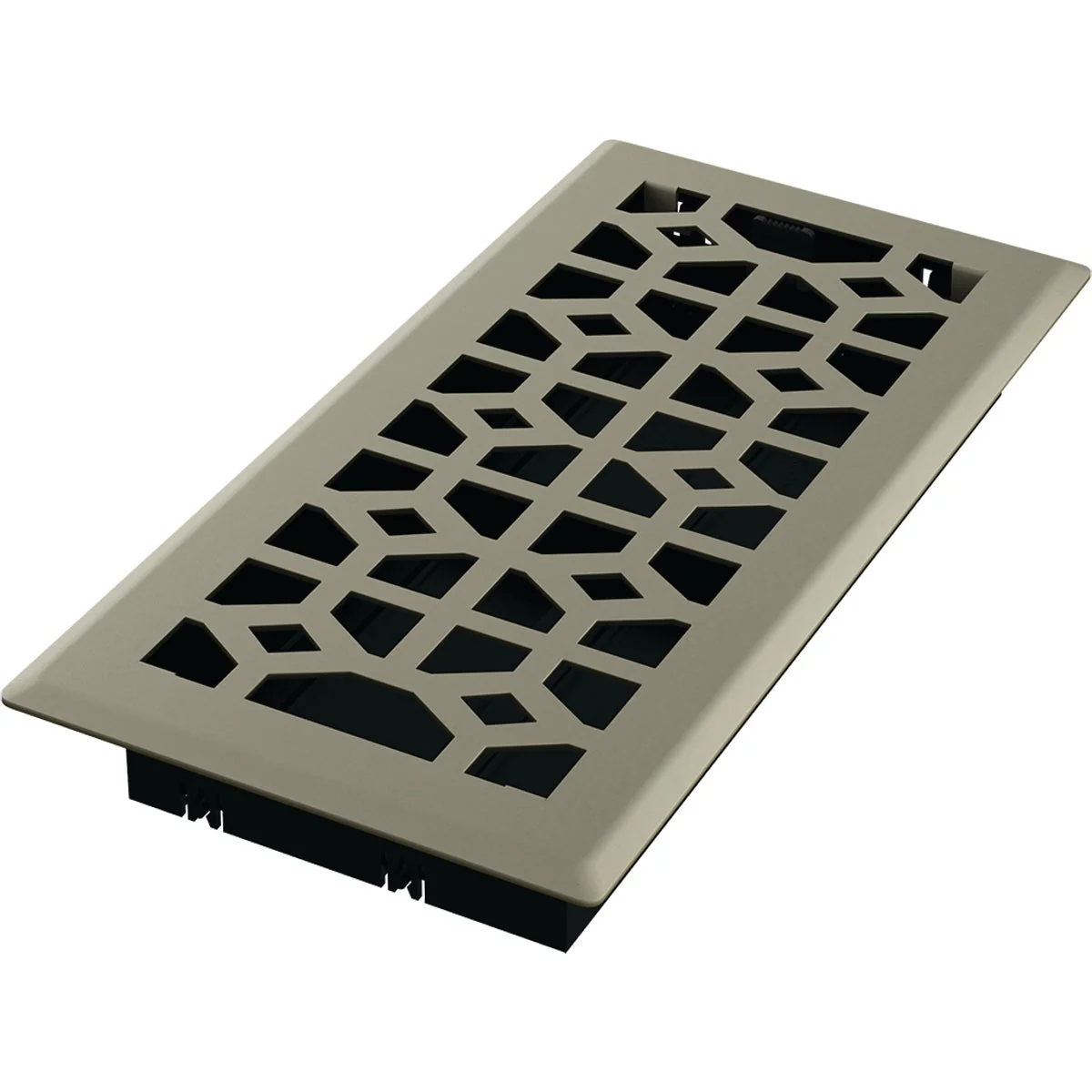 Natural Imperial Templar 4 In. x 10 In. Satin Nickel Steel Floor Register Specialty