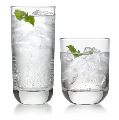 Premium Material Polaris Tumbler Rocks Drinking Glasses Set of 16 16 Count Certified