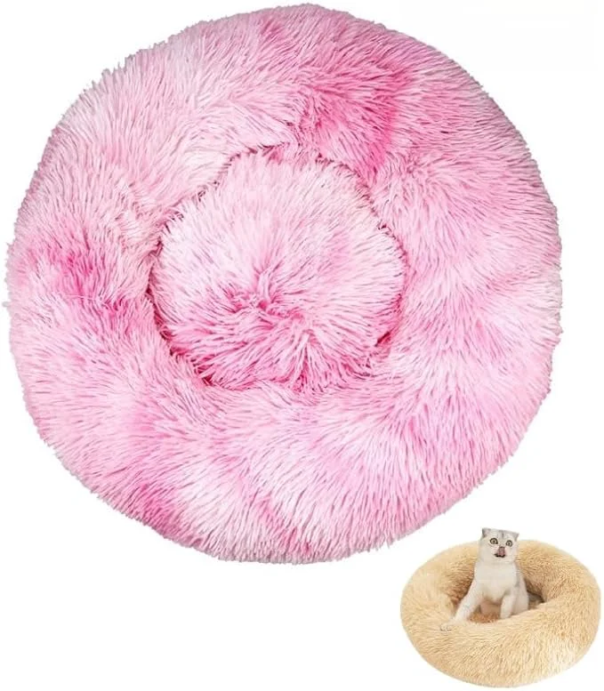 Superior Anxiety Relief Dog Bed - Mr Fluffy Friend Anti-Anxiety Calming Plush Pet Bed for Chewing Crate Training Thunderstorm Stress B-Pink XL-80CM About ThisOverview Soft