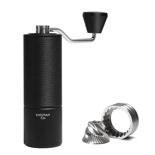 Elegant Chestnut C2S Manual Coffee Grinder Stainless Steel S2C Conical Burr Coffee Grinder High-End