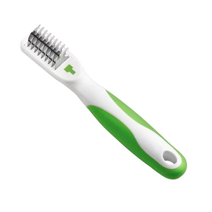 Smart Andis 66055 Dematting 9-Blade Tool - Reduces Shedding Safe on Wet or Dry Hair - Removes Dead Hair Eliminates Tangles - Anti-slip Easy-Grip Handle Suitable for Various Pets – Green Casual