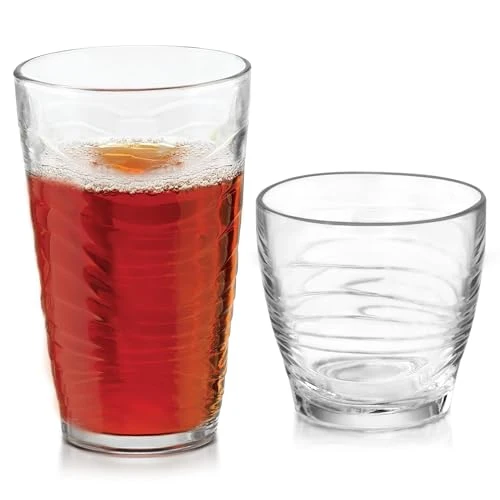 Smooth Orbita Rocks and Tumbler Drinking Glasses Set of 16 High-Grade
