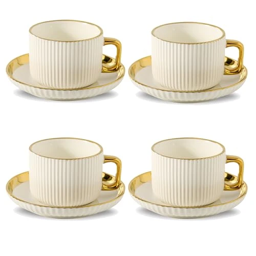 Recyclable Cappuccino Cups with Saucers Specialty
