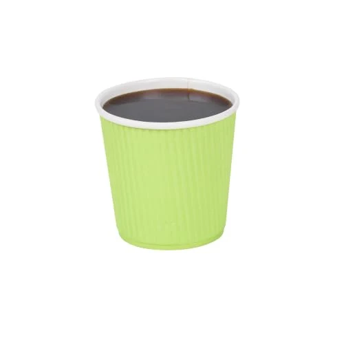High-Grade Ripple Wall Coffee Cups 500 Count 4 Ounce Insulated Eco Green Paper Cups Effective