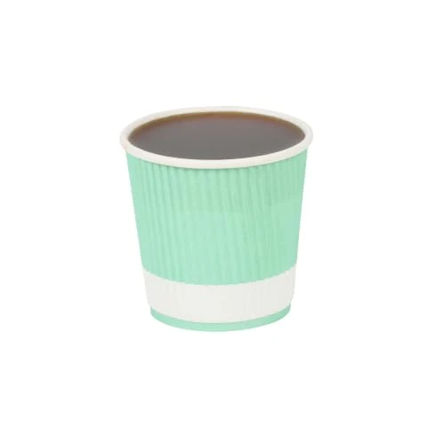Exclusive Ripple Wall Coffee Cups 500 Count 4 Ounce Insulated Light Green Paper Cups Consistent